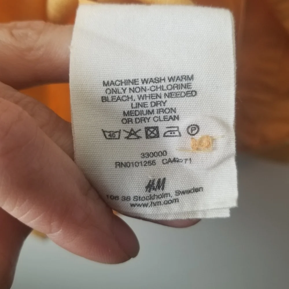 H&M women's yellow long sleeve button front blouse - Picture 7 of 8